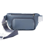 Our vegan leather diaper bag has 2 extra pouches on the back with easy open zippers for wet wipes and soiled belongings